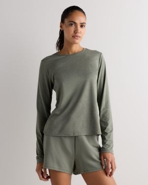 Quince Flowknit Breeze Long Sleeve Top, 100% Polyester - Gray
