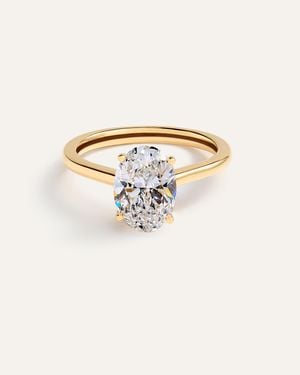 Quince Lab Grown Diamond Oval Trellis Cathedral Engagement Ring 2.5Ct - White