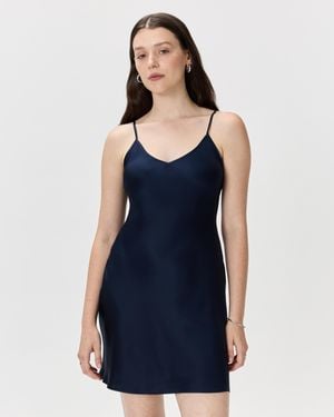 Quince Mini Slip Dress, Silk - Blue