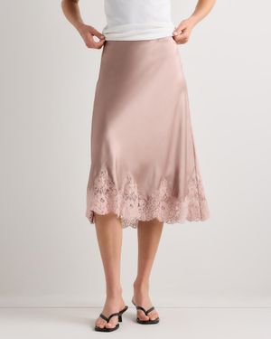 Quince Lace Skirt, Silk - Pink
