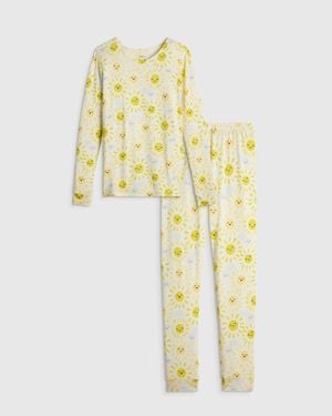 Quince Bamboo Long Sleeve And Pants Pajama Set - Metallic