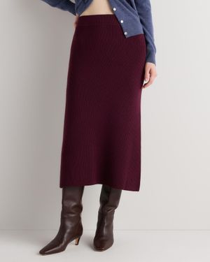 Quince Australian Merino Wool Midi Skirt - Purple