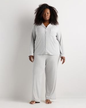 Quince Bamboo Jersey Long Sleeve Pajama Set - Gray