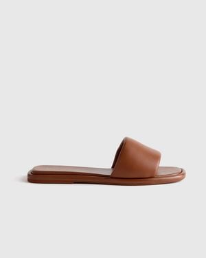 Quince Italian Leather Slide Sandal - Brown