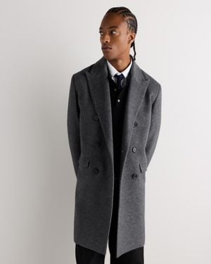 Quince Camel Hair Double-Breasted Overcoat, Wool - Black