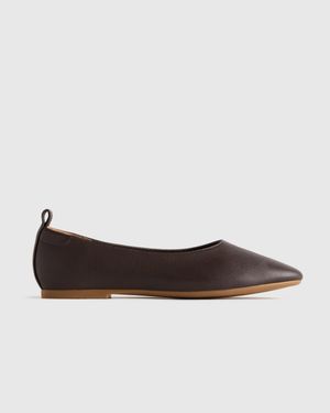 Quince Italian Leather Glove Ballet Flat - Brown