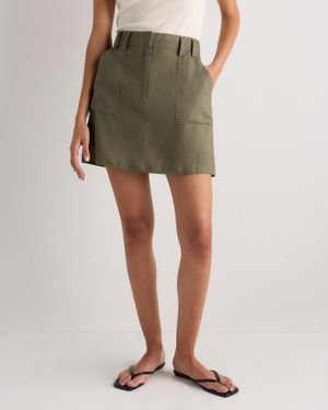 Quince 100% European Linen Utility Skort - Green