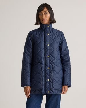Quince Featherless Quilted Long Puffer Jacket, Nylon - Blue