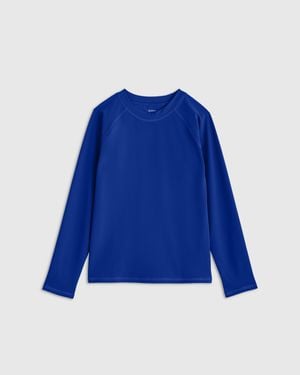 Quince Long Sleeve Raglan Rash Guard, Recycled Nylon/Polyester/Spandex - Blue