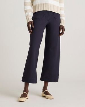 Quince Ultra-Stretch Ponte Cropped Wide Leg Pants, Rayon - Blue