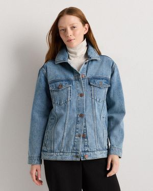 Quince Oversized Denim Jacket, Organic Cotton - Blue