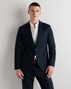 Quince 100% European Linen Tailored Blazer - Blue
