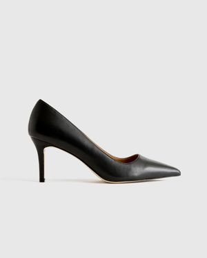 Quince Italian Leather 75Mm Pointy Toe Pump - Black