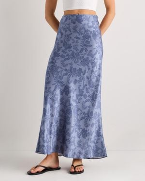 Quince Maxi Skirt, Silk - Blue