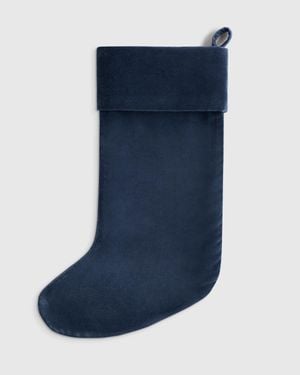 Quince Cotton Velvet Stocking - Blue