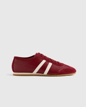 Quince Italian Leather & Suede Low Profile Sneaker - Red