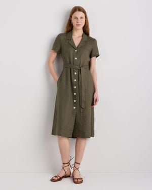Quince 100% European Linen Button Front Dress in Gray | Lyst
