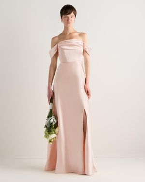 Quince Aurora Stretch Satin Convertible Dress, Recycled Polyester - Pink