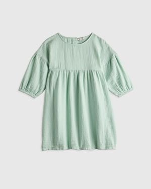 Quince Gauze Dress, Organic Cotton - Green
