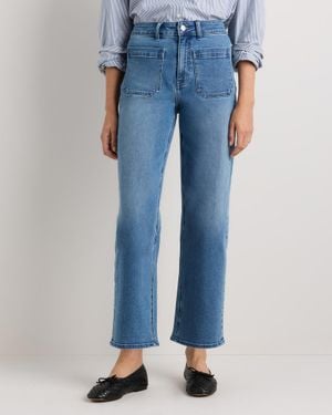 Quince Bella Stretch Patch Pocket Wide Leg Jeans, Organic Cotton - Blue