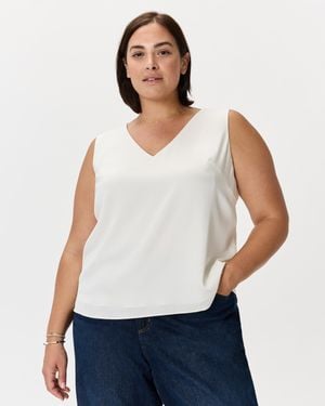Quince Washable Stretch Silk Tank Top - White
