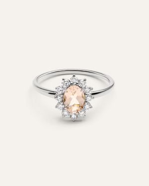 Quince - White Label Quince 14K Lab Grown Diamond And Morganite Halo Ring - Natural