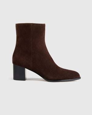Quince Italian Leather Heeled Ankle Boot - Brown