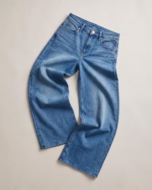 Quince Bella Stretch Palazzo Jeans, Organic Cotton - Blue