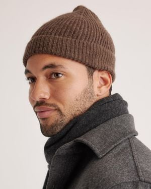 Quince Mongolian Cashmere Ribbed Beanie - Brown
