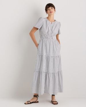 Quince Poplin Tiered Maxi Dress, Cotton - Gray