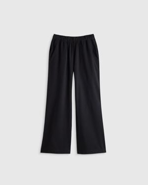 Quince Girls French Terry Wide Leg Pant, Organic Cotton - Black