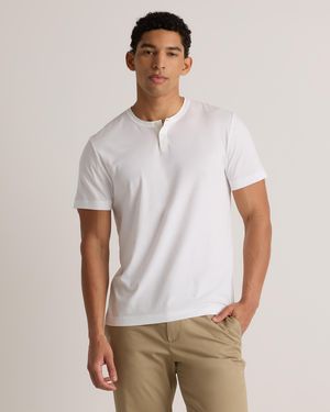Quince 100% Pima Cotton Luxe Touch Henley, Organic Cotton - White