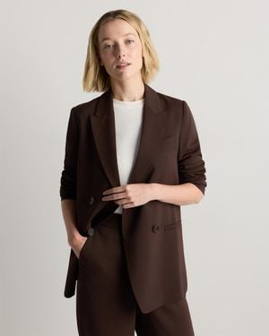 Quince Stretch Crepe Relaxed Double-Breasted Blazer, Polyester - Multicolor