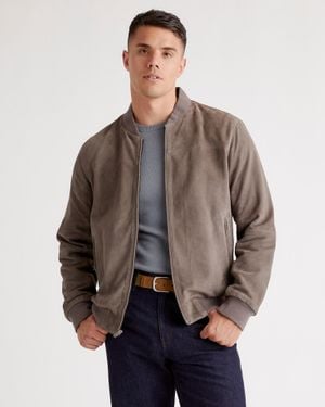 Quince 100% Suede Bomber Jacket, Suede Leather - Brown