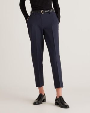 Quince Italian Wool Slim Leg Ankle Pants - Blue