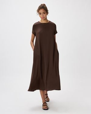 Quince Washable Stretch Silk Voluminous Maxi Dress - Brown