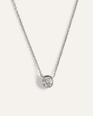 Quince 14K Lab Grown Diamond Bezel Necklace - White