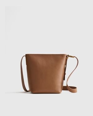 Quince Italian Leather Bucket Crossbody - Brown
