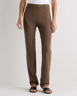 Quince Ultra-Stretch Ponte Straight Leg Pants, Rayon - Brown