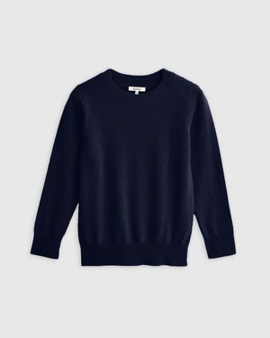 Quince Washable Cashmere Crewneck Sweater - Blue