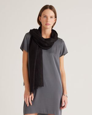 Quince 100% European Linen Scarf - Black
