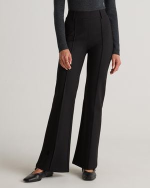 Quince Ultra-Stretch Ponte Flare Leg Pants, Rayon - Black