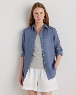 Quince 100% European Linen Long Sleeve Shirt - Blue
