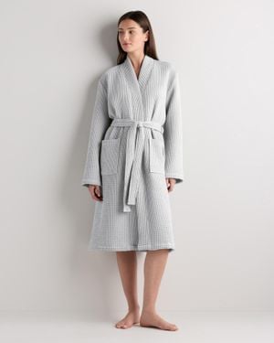 Quince Organic Turkish Waffle Robe, Cotton - Gray