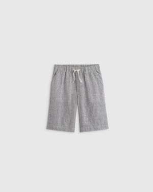 Quince 100% European Linen Pull-On Shorts - Gray