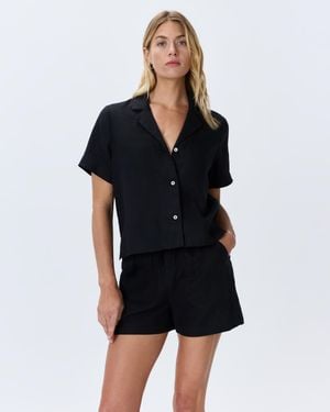 Quince 100% European Linen Short Sleeve Shirt - Black