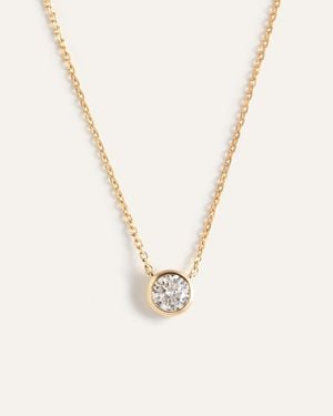 Quince 14K Lab Grown Diamond Bezel Necklace - White