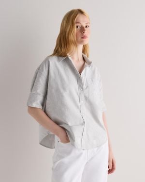 Quince Oxford Short Sleeve Shirt, Organic Cotton - Gray
