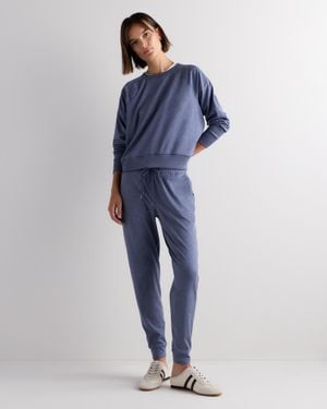 Quince Flowknit Mid-Rise Sweatpants, Recycled Polyester - Blue