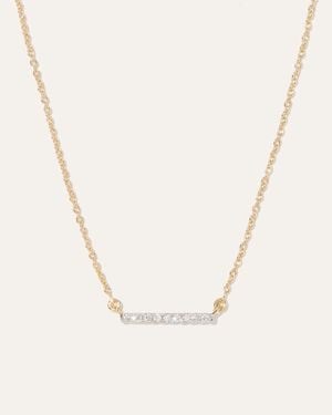 Quince Diamond Bar Necklace - Metallic
